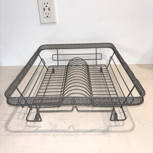 Silver Dish Drying Rack  Gray Finish